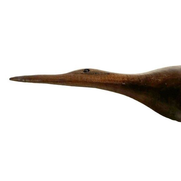 Shorebird Roadrunner Decoy Hand Carved Natural Wood Sculpture Decorative USA - Picture 3 of 8